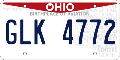 OH license plate GLK4772