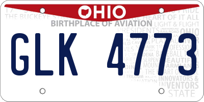 OH license plate GLK4773