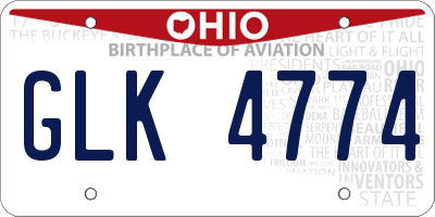 OH license plate GLK4774