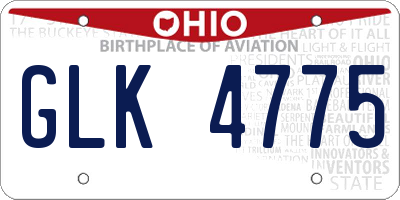 OH license plate GLK4775