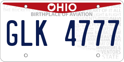 OH license plate GLK4777