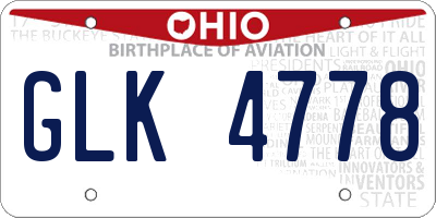 OH license plate GLK4778