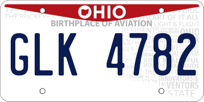 OH license plate GLK4782