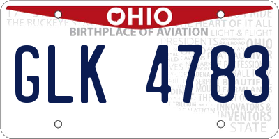 OH license plate GLK4783