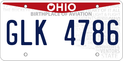 OH license plate GLK4786