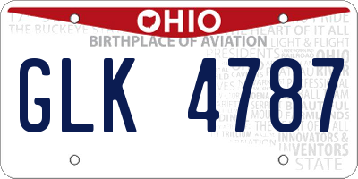 OH license plate GLK4787