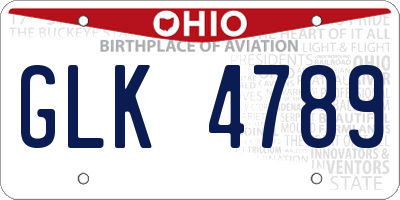 OH license plate GLK4789