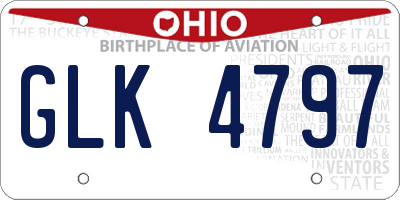 OH license plate GLK4797