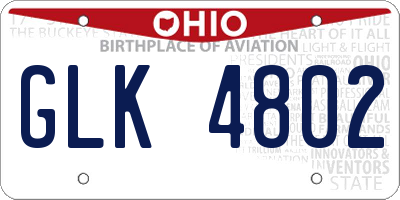 OH license plate GLK4802