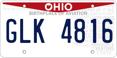 OH license plate GLK4816
