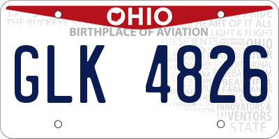 OH license plate GLK4826