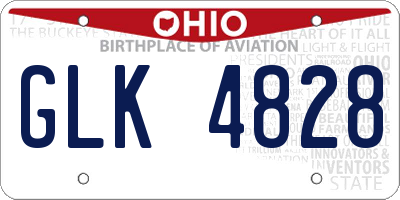OH license plate GLK4828