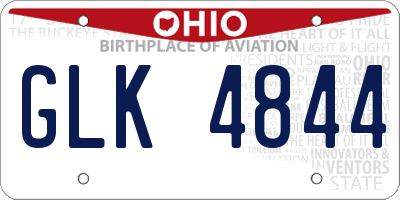 OH license plate GLK4844