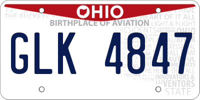 OH license plate GLK4847