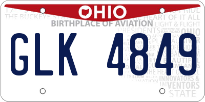 OH license plate GLK4849