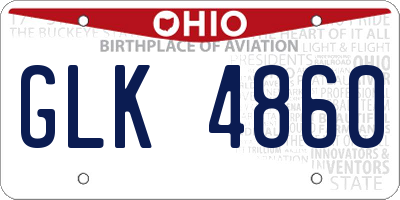 OH license plate GLK4860