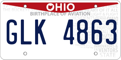 OH license plate GLK4863