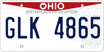 OH license plate GLK4865