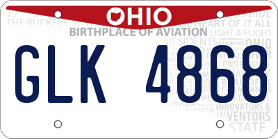 OH license plate GLK4868