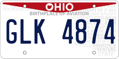 OH license plate GLK4874