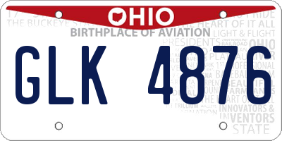 OH license plate GLK4876