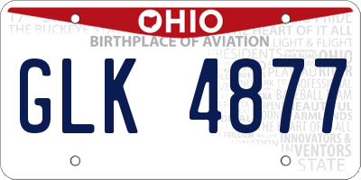 OH license plate GLK4877