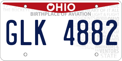 OH license plate GLK4882