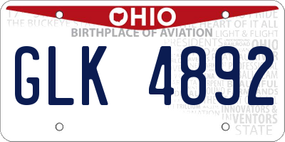 OH license plate GLK4892