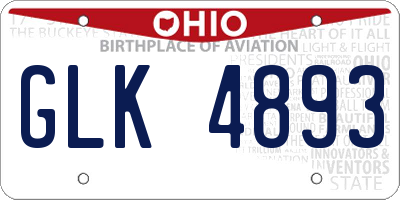 OH license plate GLK4893