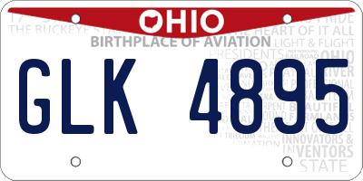 OH license plate GLK4895