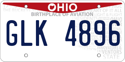 OH license plate GLK4896