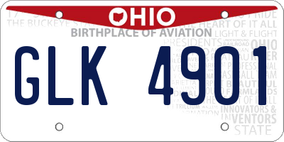 OH license plate GLK4901