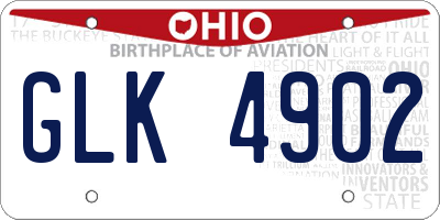 OH license plate GLK4902