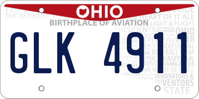 OH license plate GLK4911