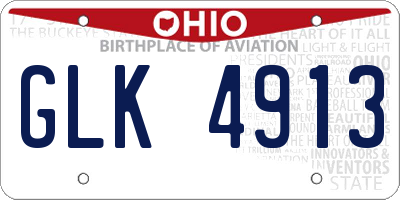 OH license plate GLK4913