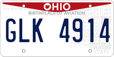 OH license plate GLK4914