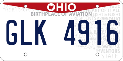 OH license plate GLK4916