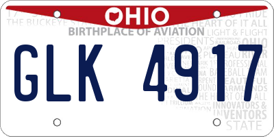 OH license plate GLK4917