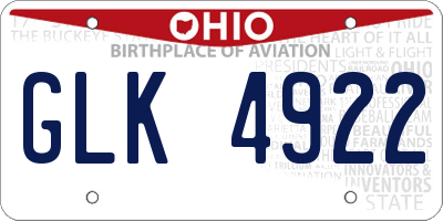 OH license plate GLK4922