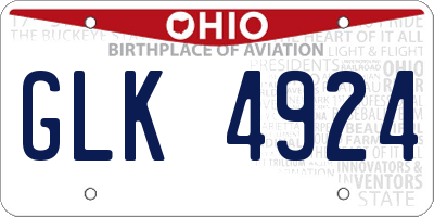 OH license plate GLK4924