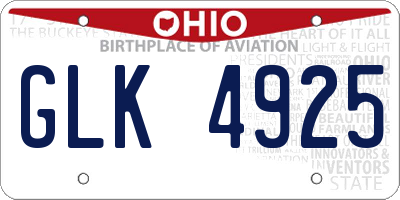 OH license plate GLK4925