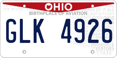OH license plate GLK4926