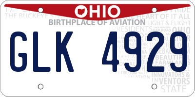 OH license plate GLK4929