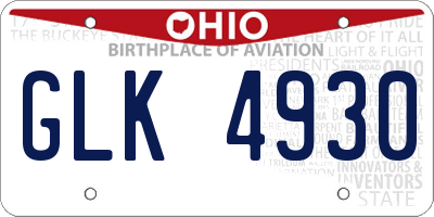 OH license plate GLK4930