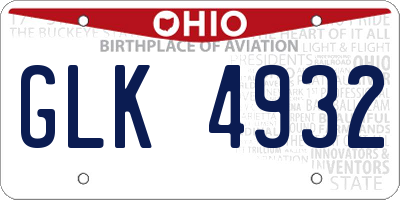 OH license plate GLK4932