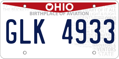 OH license plate GLK4933
