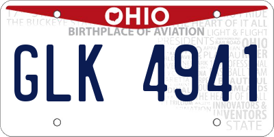 OH license plate GLK4941