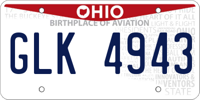 OH license plate GLK4943