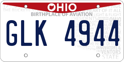 OH license plate GLK4944