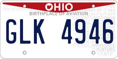 OH license plate GLK4946